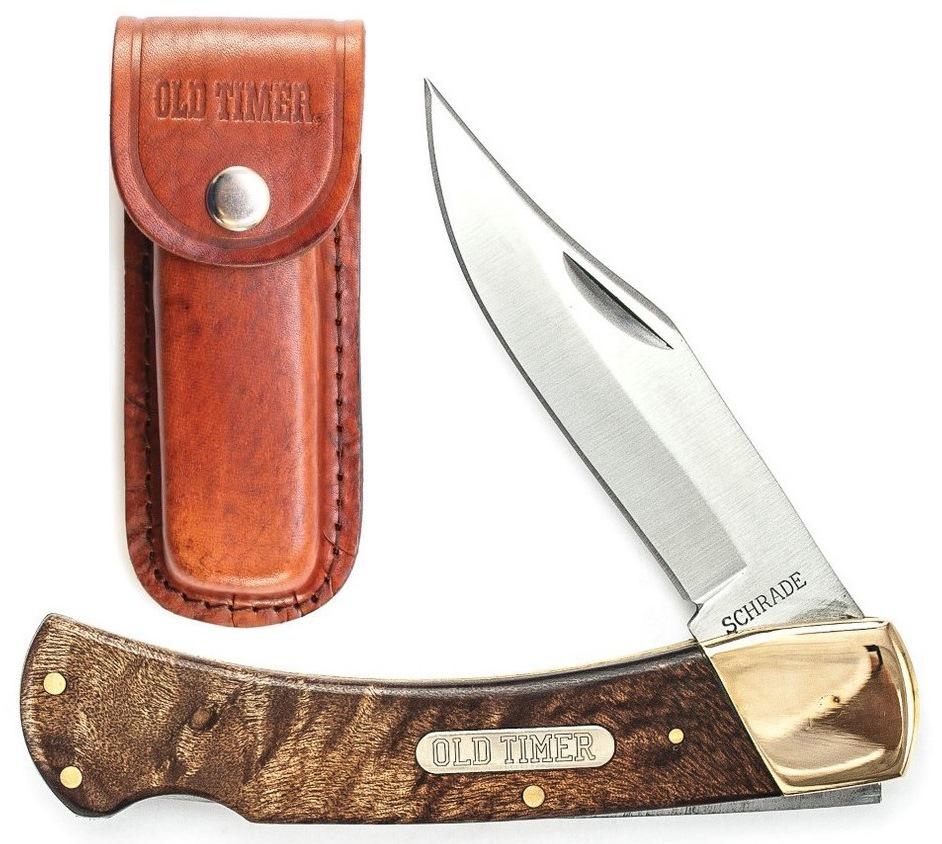 OLD TIMER 6OTW 5' GOLDEN BEAR KNIFE DESERT IRON WOOD HANDLE W/SHEATH *HANG*