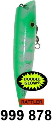 SIL ACE HI 5' PLUG GLOW GREEN LIGHTNING (TREBLE HOOK WITH RATTLE)