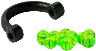 SIMON PLASTIC EZ SPIN CLEVIS #2(10)BLACK W/CHARTREUSE BEADS