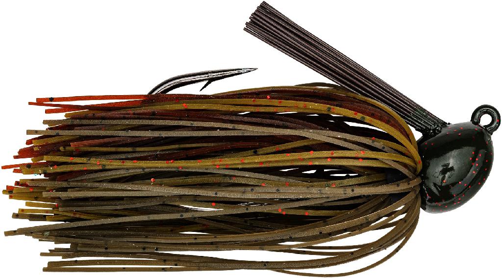 Strike King Hack Attack 0.5 Green Pumpkin Craw Jig - High-Action Silicone Skirt, Extreme Gamakatsu Black Nickel Hook, 30 Line Tie, Heavy-Duty Weed Guard