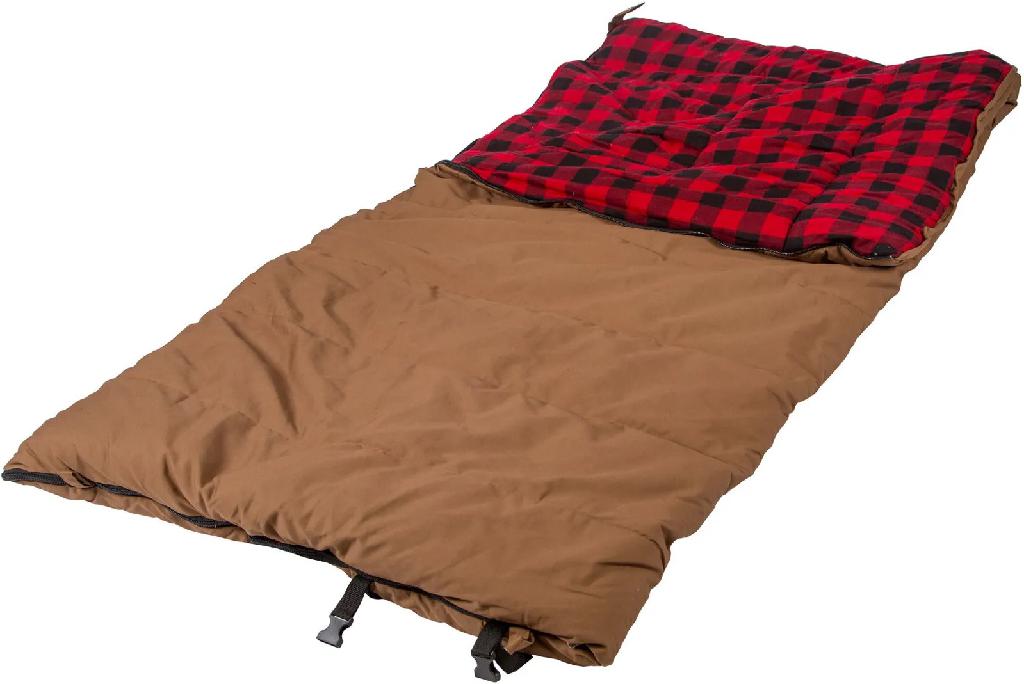 S/SPORT 6LB GRIZZLY SLEEPING BAG 39'X81' -10 DEGREE CANVAS W/FLANNEL LINING BROWN