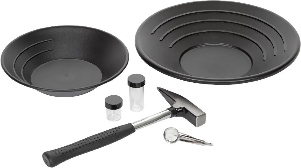 S/SPORT GOLD MINING KIT 10.5' & 14' PAN  ROCK PICK  2 VIALS