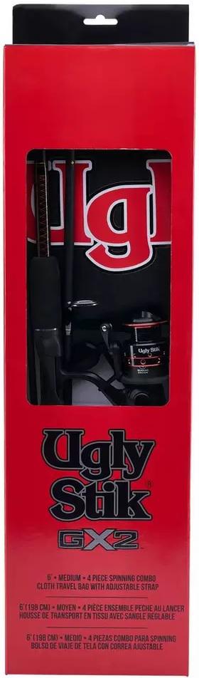 SHAK UGLY STIK GX2 TRVL SPIN COMBO 6'0'M USGXSPTRVL604M/30KIT 4PC-Rod 30sz REEL - SHAK
