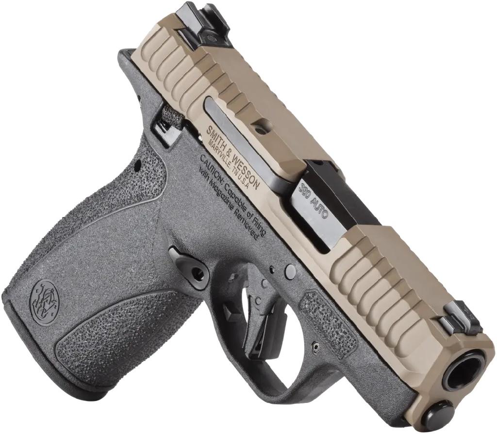 S&W BODYGUARD 2.0 .380-2.75'  FDE SLIDE BLACK FRAME SAFETY TRITIUM FRONT 10/12RD