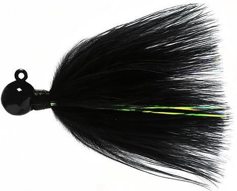 SY'S 1/4 MARABOU JIG BLACK HEAD/BLACK - Gunarama
