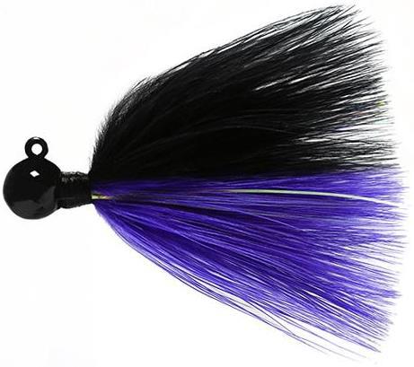 SY'S 1/4 MARABOU JIG BLK HEAD/BLACK-PUR - Gunarama