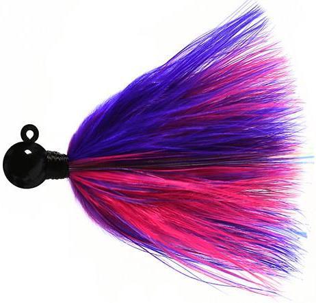 SY'S 1/8 MARABOU JIG BLACK HEAD/PUR-CER - SY'S
