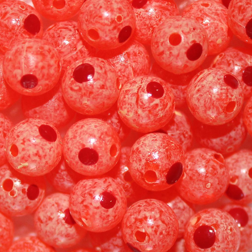 TROUTBEAD BLOOD DOT  8MM(15) TANGERINE - Gunarama