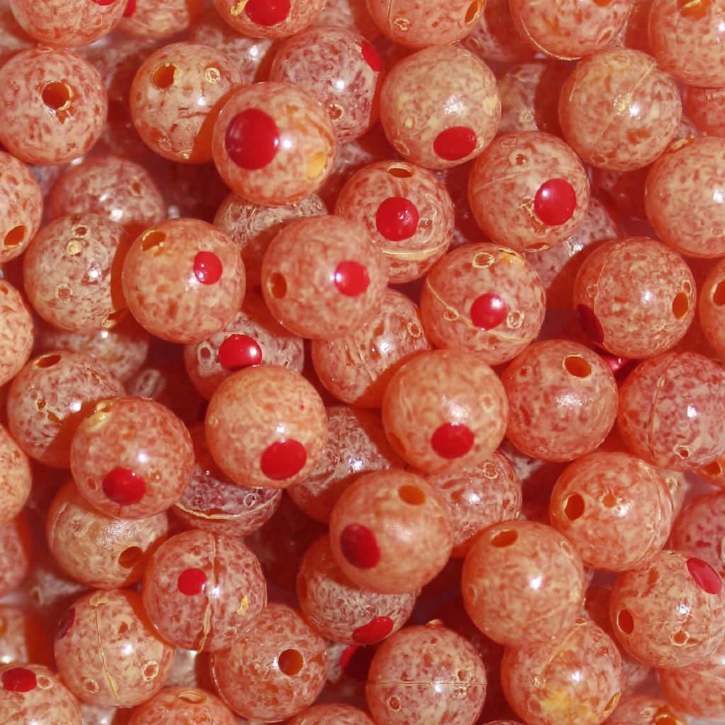 TROUTBEAD BLOOD DOT  8MM(15) CARAMEL ROE - Gunarama