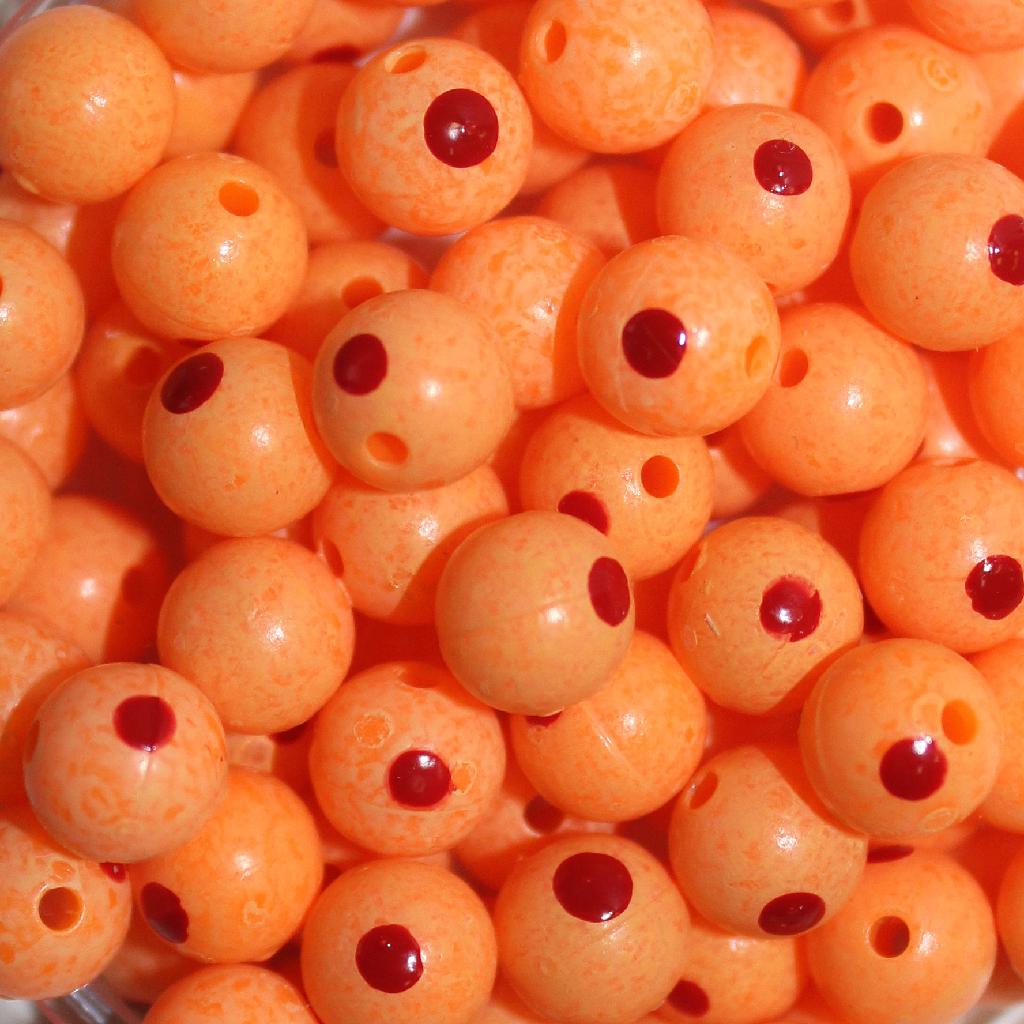 TROUTBEAD BLOOD DOT  8MM(15) SUN ORANGE - Gunarama