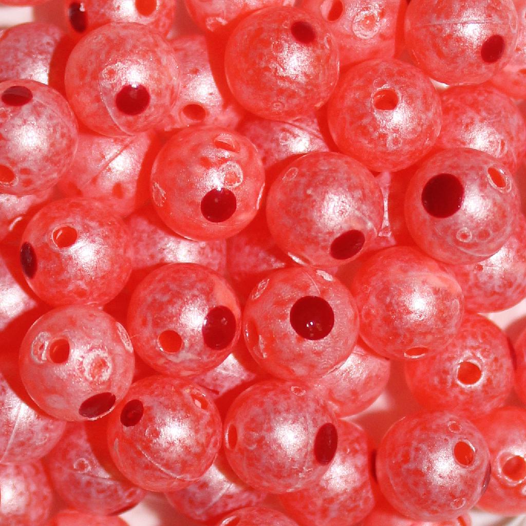 TROUTBEAD BLOOD DOT 10MM(10) MANDARN ROE - Gunarama