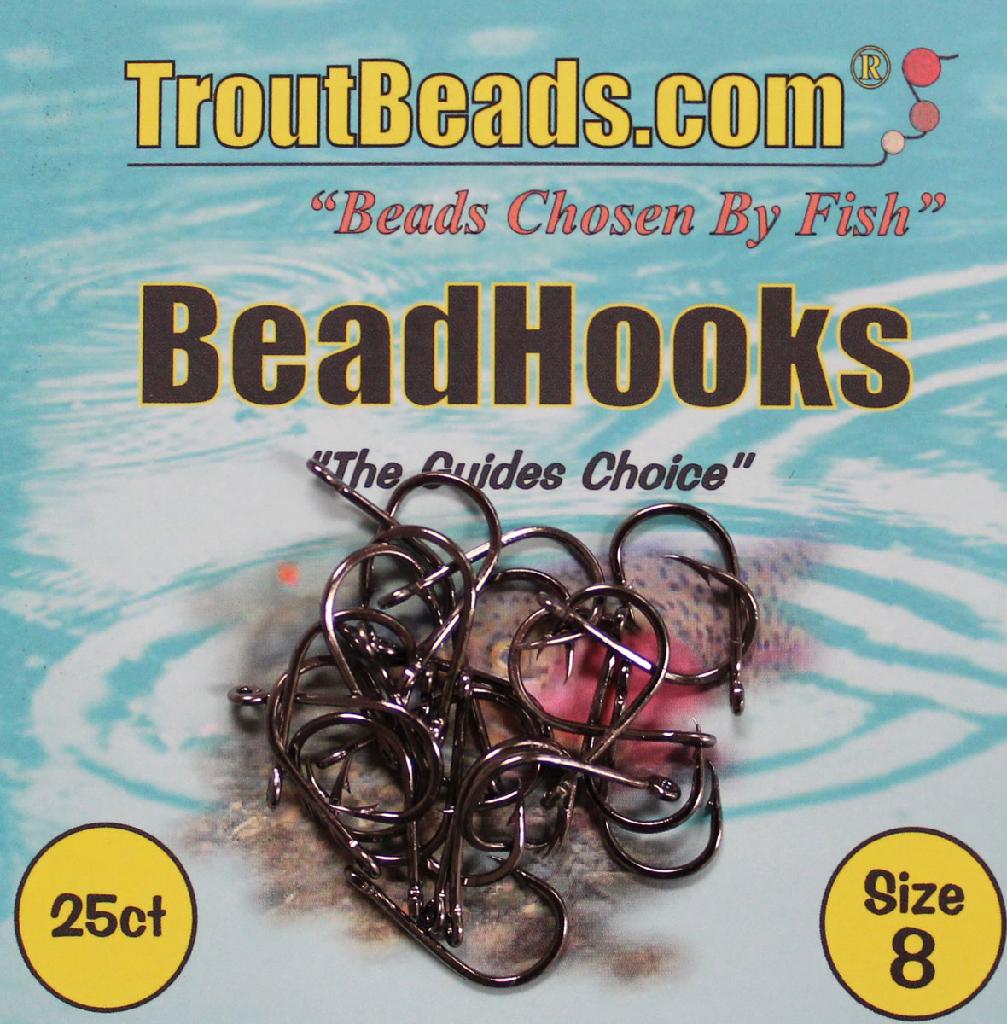 TROUTBEAD BEAD HOOK SZ 8(25) BLACK - Gunarama