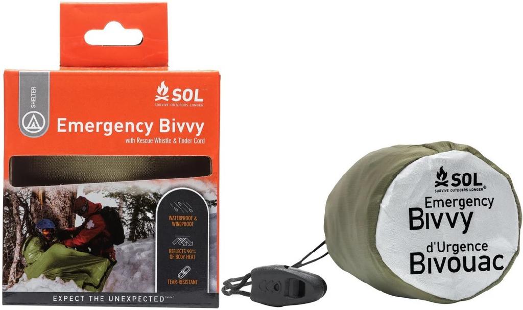 ARB 01401140 SOL Emergency Bivvy with Whistle & Tinder Cord, OD Green