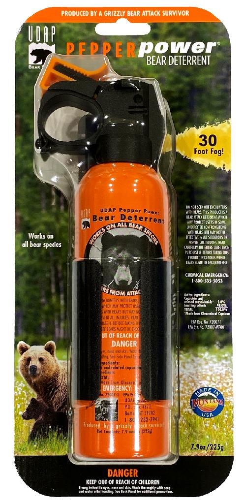 UDAP SOG 679354001416 Bear Spray 7.9oz 30ft Range with Griz Guard Holster