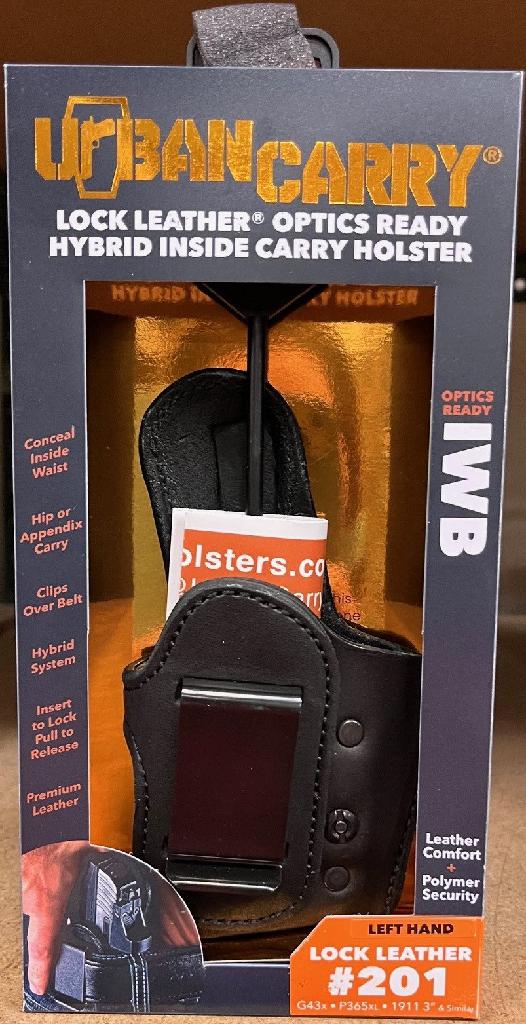 URBAN CARRY LOCKLEATHER RMR IWB HOLSTER  201 SIZE (RMR CUT) BLACK-LH