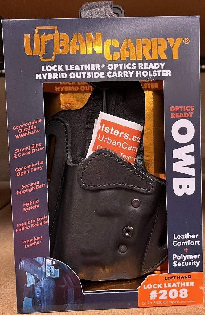 URBAN CARRY LOCKLEATHER RMR OWB HOLSTER  208 SIZE (RMR CUT) BLACK-LH