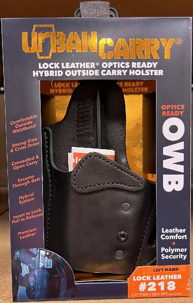 URBAN CARRY LOCKLEATHER RMR OWB HOLSTER  218 SIZE (RMR CUT) BLACK-LH