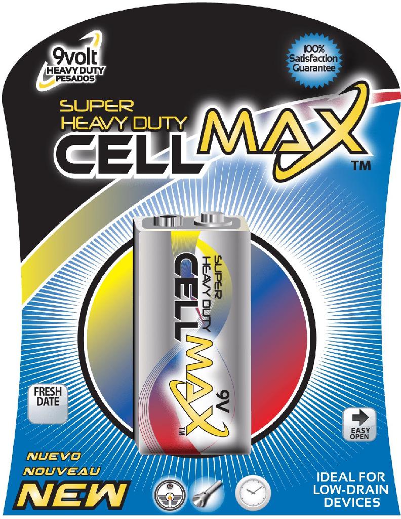 VALUE MAX CELL MAX HD 9 VOLT BATTERIES  1 PACK
