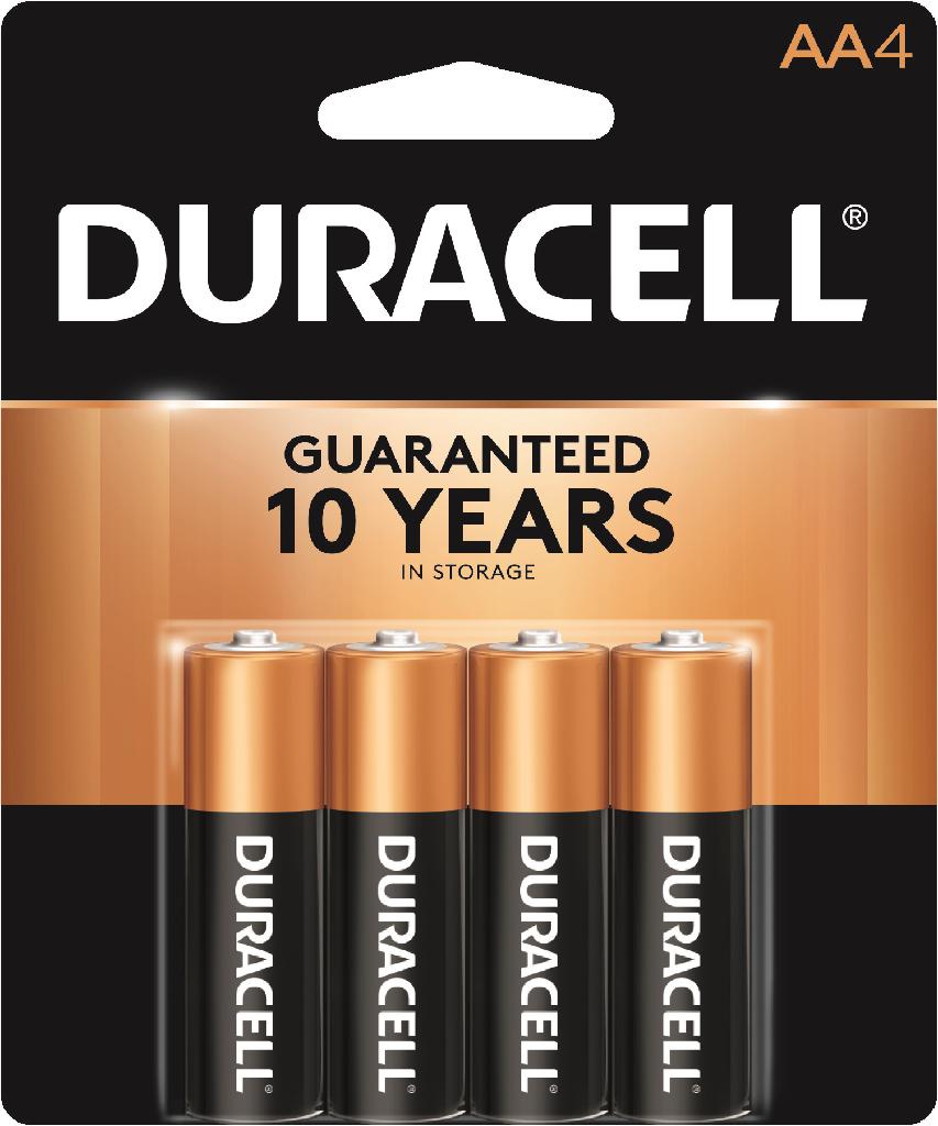 Duracell AA Batteries 4 pk. Dependable, Long-Lasting Power