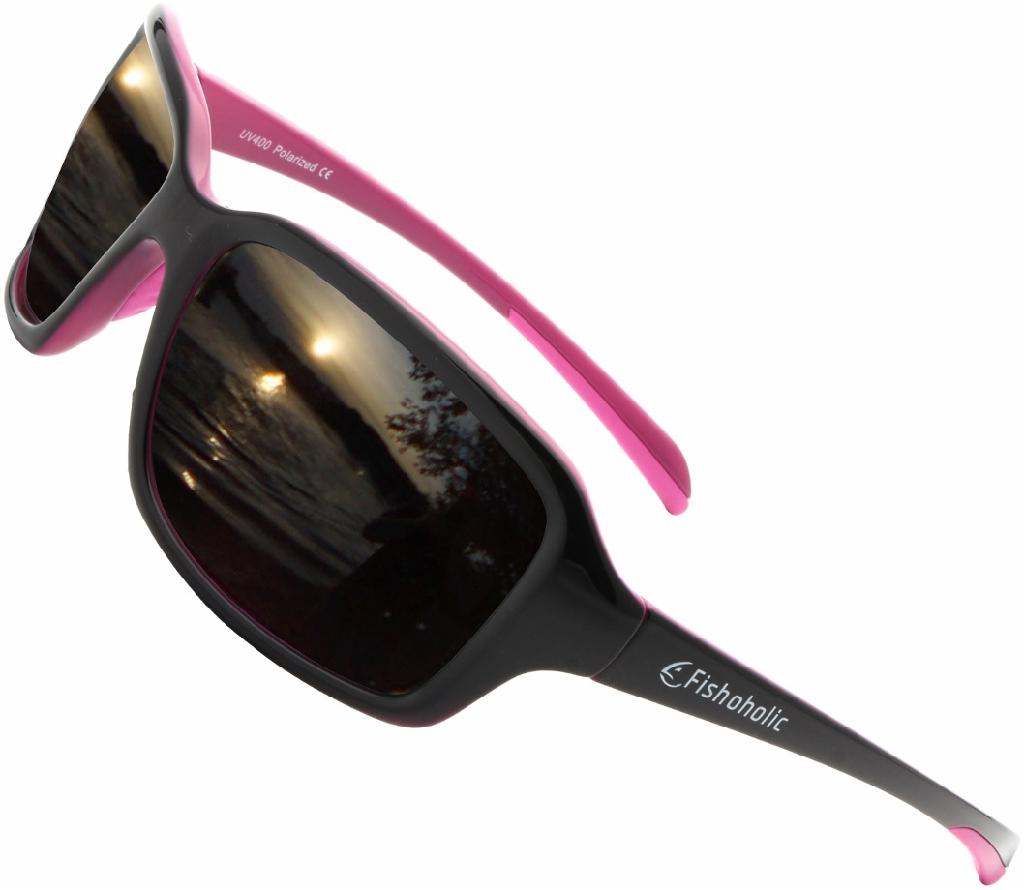FH WOMENS SUNGLASSES GL.BLK PINK/BLK POLARIZED WITH POUCH & HARD CASE