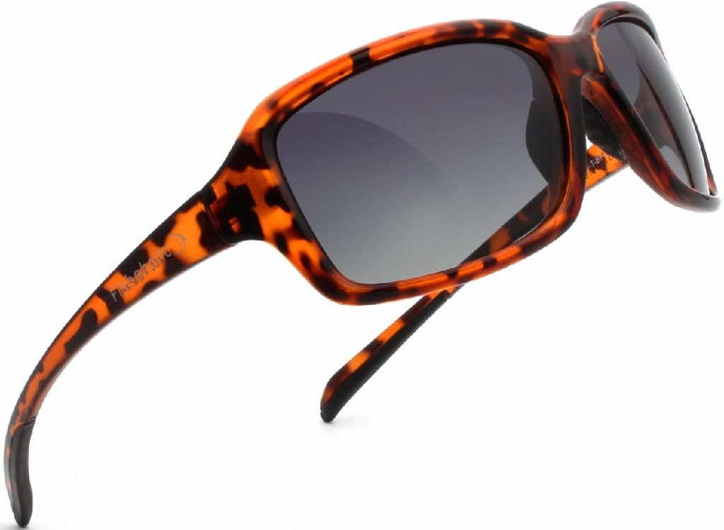 FH WOMENS SUNGLASSES TORTOISE/BLK FADE POLARIZED WITH POUCH & HARD CASE