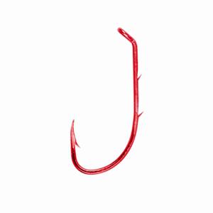 E.CLAW #10 LAZER WORM HOOKS RED  (10)