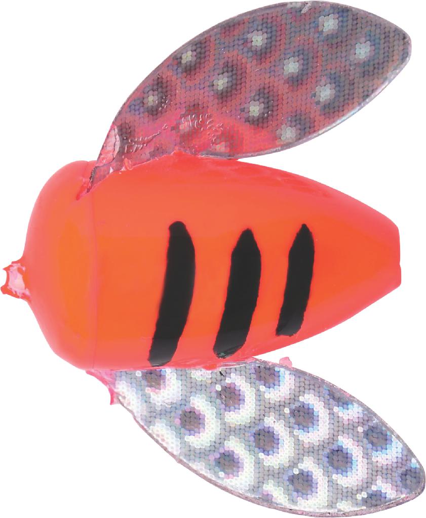 YBAT #6 SPIN-GLOS (12) R.RED-TIG/MY-WING (Rocket Red Tiger Stripe/Mylar Wing)