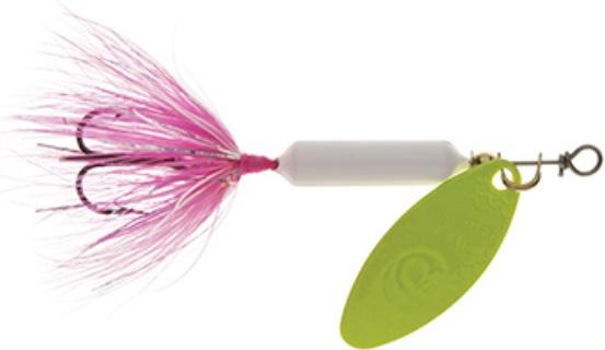 Y/BAIT 1/8 ROOSTERTAIL  CLAUDIA (Wh-Body/Char-Blade/Pk-Wh-Tail/Red Hook)