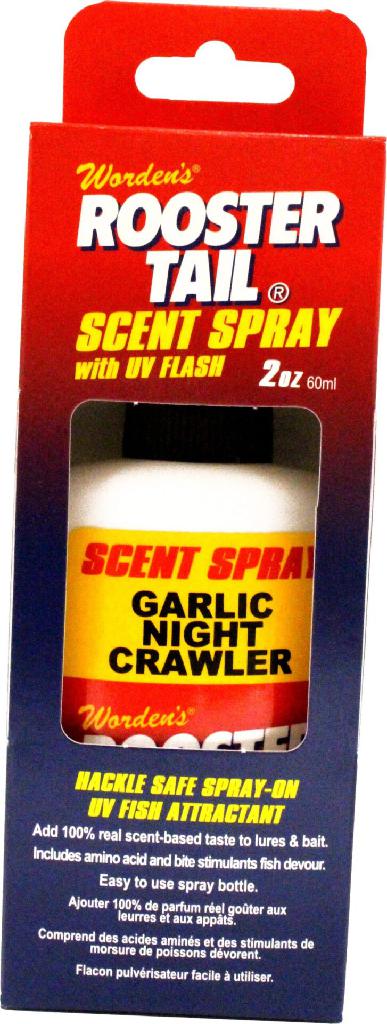 YBAT ROOSTER TAIL SCENT SPRAY 2OZ GARLIC NIGHTCRAWLER