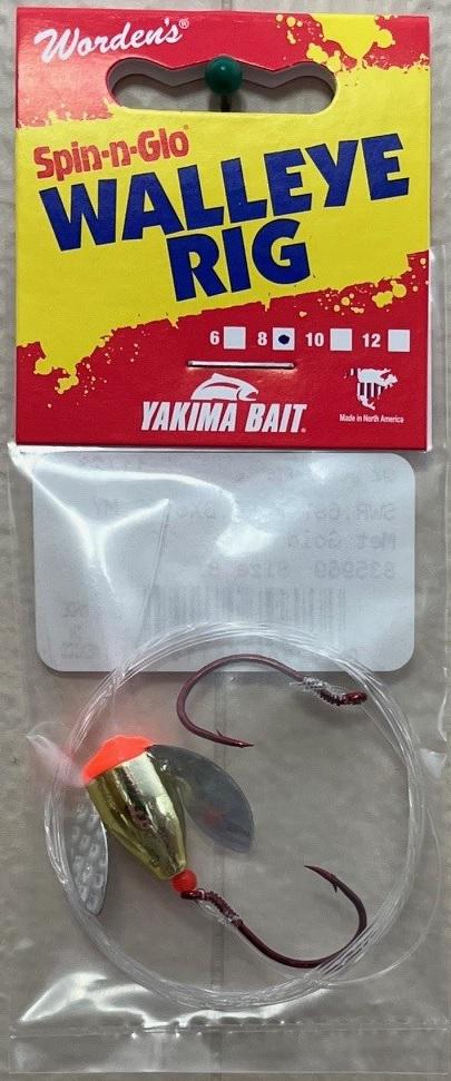 YBAT SPIN-GLO WALLEYE RIG #2 METLC. GOLD MYLAR WING #8 HOOK