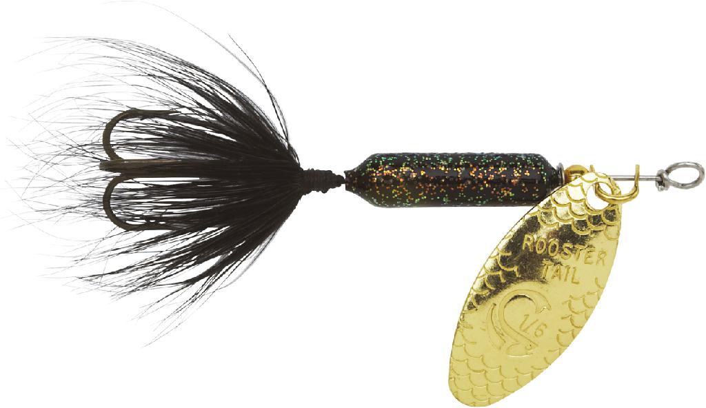 Y/BAIT 1/8 ROOSTERTAIL  GLITTER BLACK