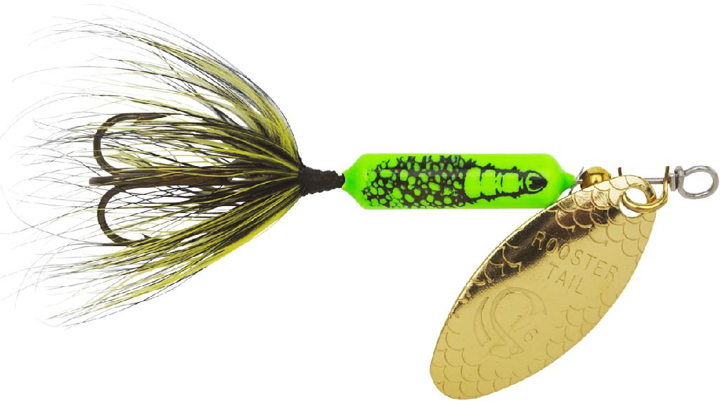 Y/BAIT 1/4 ROOSTERTAIL  GREEN CADDIS