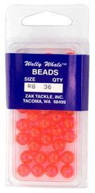 ZAK #3 ROUND BEADS  FLOURESCENT RED