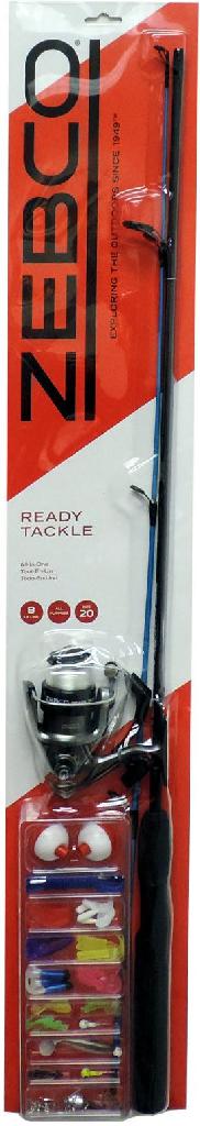 ZEBCO READY TACKLE SPIN COMBO 2PC 5'6'M Package Combo Includes Asst Tackle Kit