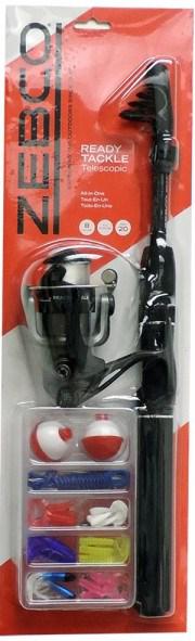 ZEBCO READY TACKLE TELE SPIN COMBO 5'MED Package Combo Includes Asst Tackle Kit