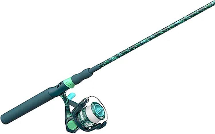 ZEBCO SPLASH SPIN COMBO 2PC 6'ML GRUNGE 20sz Reel w/8# line Glass rod EVA Grip