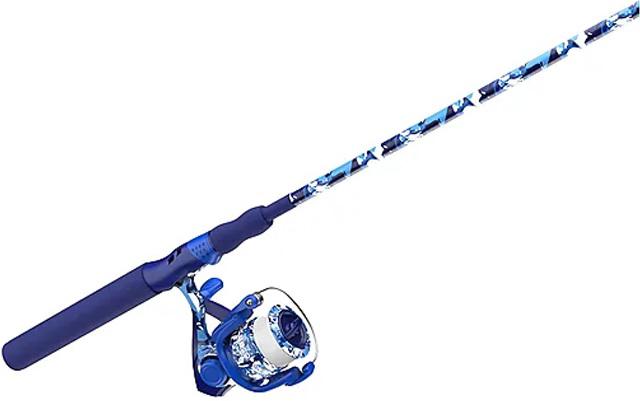 ZEBCO SPLASH SPIN COMBO 2PC 6'ML TP BLUE 20sz Reel w/8# line Glass rod EVA Grip - ZEBCO