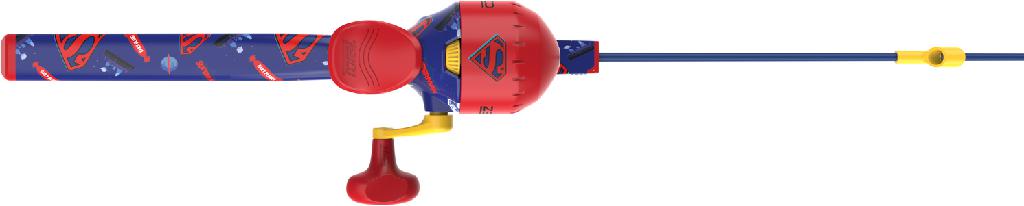 ZEBCO SUPERMAN KIDS SPINCAST COMBO 29' Combo Floats w/6# line & Tangle Free Tip - ZEBCO