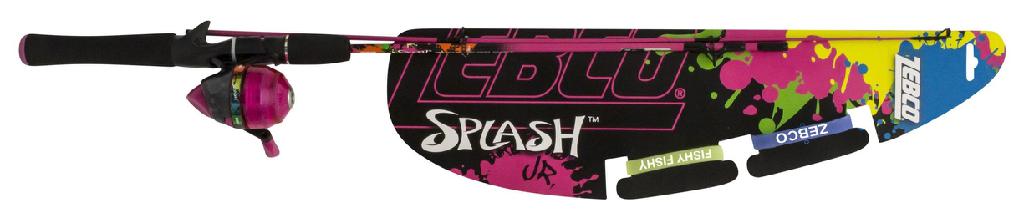 ZEBCO SPLASH JR SPINCAST COMBO 4' PINK Reel w/line includes 2silicone wristband